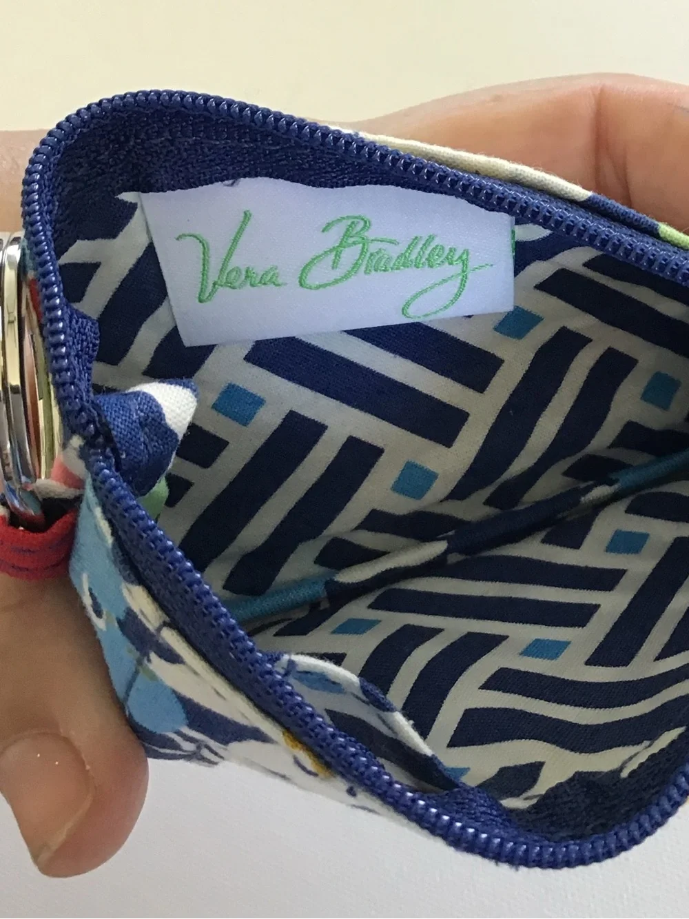 Vera Bradley Multicolor Floral ID Wallet with Key Ring